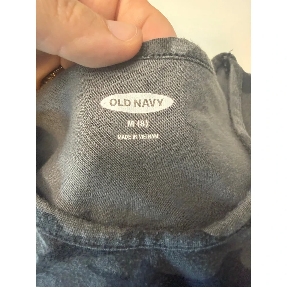 Old Navy Boys Grey Camouflage Tank Top Sleeveless Shirt Size M 8 Camo Print